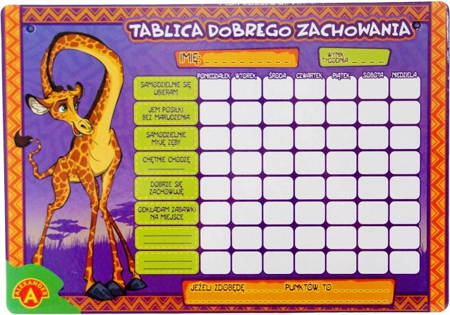 Tabla de buen comportamiento – pequeña, borrable en seco