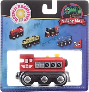 Locomotora de vapor de madera Maxim roja