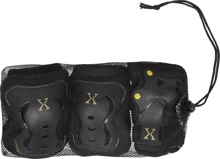 Juego de protectores para rodillas, codos y muñecas NILS Extreme – Negro-amarillo