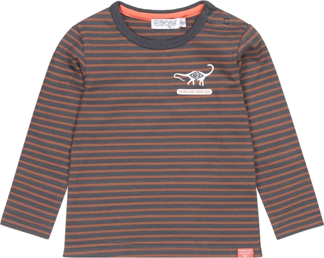 Camiseta de manga larga Dirkje para niños, azul marino con rayas, talla 86
