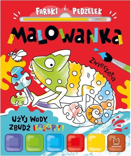 Libro para colorear con acuarelas y pincel – Animales