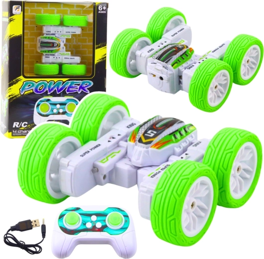 Coche RC acrobático 360° 1:32 verde