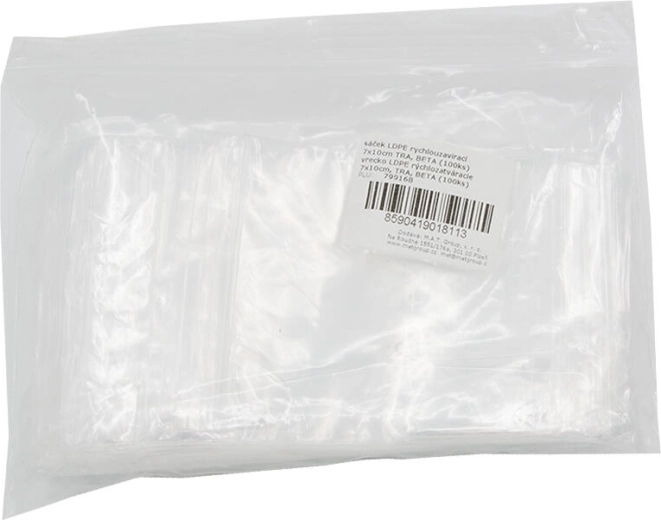 Bolsas con cierre rápido LDPE 7 × 10 cm, transparentes (100 uds)