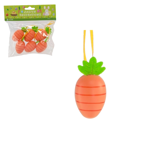 Set de zanahorias decorativas con lazo 3 × 4 cm – 6 uds