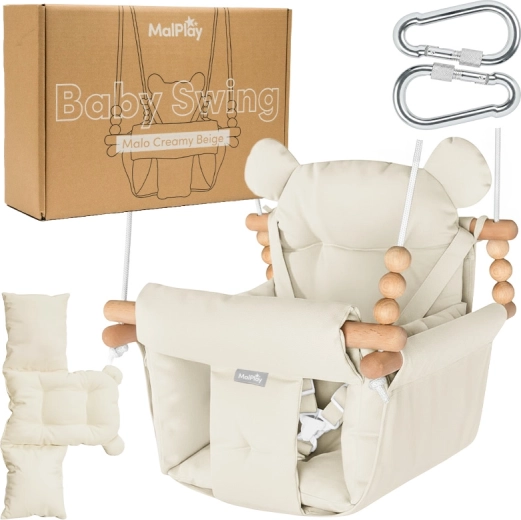 Columpio infantil Malo en beige crema