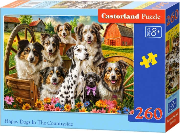 Puzzle de 260 piezas Happy Dogs in the Countryside
