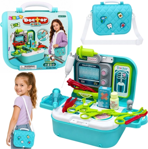 Set de doctor infantil 2 en 1 en maletín con consulta portátil - 1 pieza