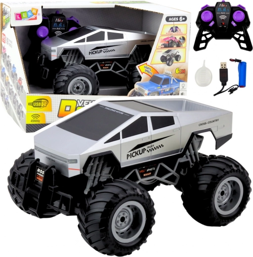 Coche todoterreno teledirigido Off-Road RC 1:16 plateado