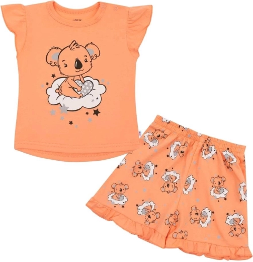Pijama de verano de algodón para niña con volantes NEW BABY Dream, color salmón