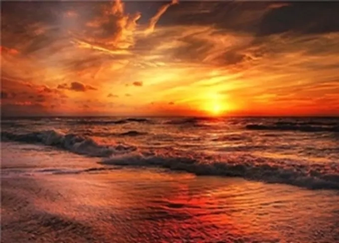 Pintura de diamantes Mar al atardecer 30 × 40 cm