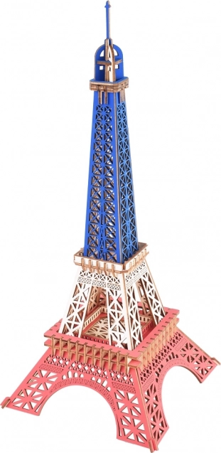 Rompecabezas 3D de madera Torre Eiffel en los colores de Francia