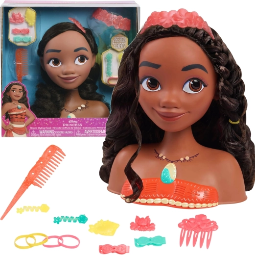 Cabeza de peinado DISNEY MOANA (Vaiana) con accesorios, 14 piezas