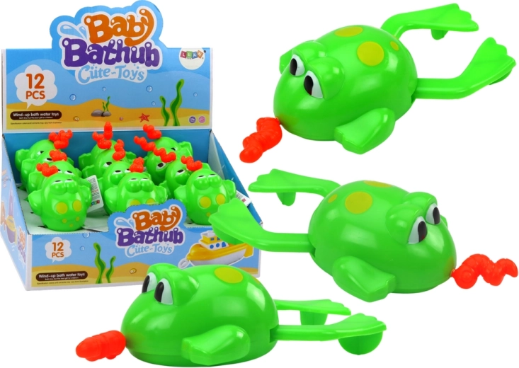 Juguete de baño de cuerda, rana flotante – verde