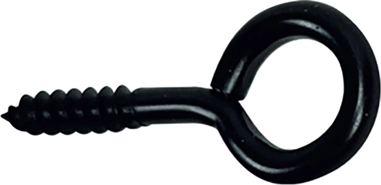 Ojo cerrado con tornillo 18 × 50 mm, negro (10 uds.)