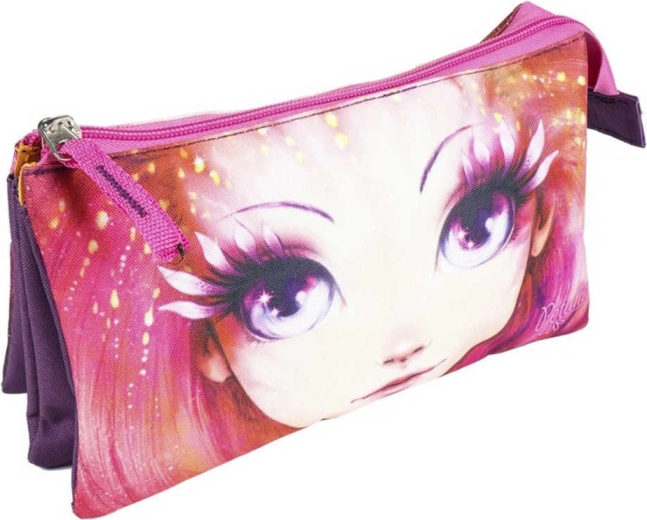 Estuche escolar para niñas Nebulous con cremallera y 3 bolsillos 23 × 13 cm - 1 unidad