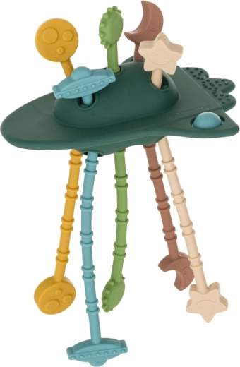 Petite&Mars juguete sensorial de silicona Crazy rocket misty green 10m+