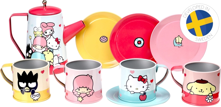 Set de té infantil de Hello Kitty de metal para jugar