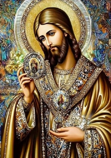 Norimpex pintura de diamantes – icono de Jesús santo 30 × 40 cm