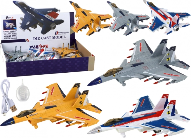 Modelo de avión infantil con efectos de vapor y sonido