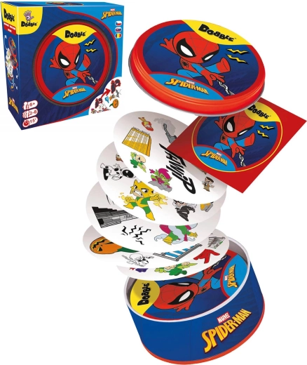 Asmodee Dobble Spider-Man – juego de mesa de observación en caja metálica
