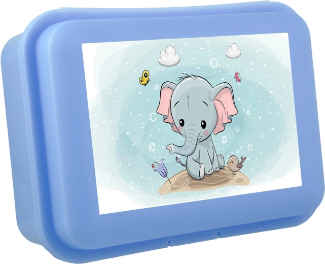 Caja para merienda con elefantito con cierre de clic, plástico, surtido de colores 16 × 11 × 5,5 cm