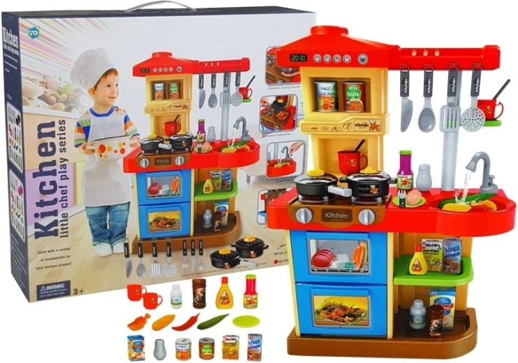 Cocinita infantil con sonidos y luces con grifo funcional