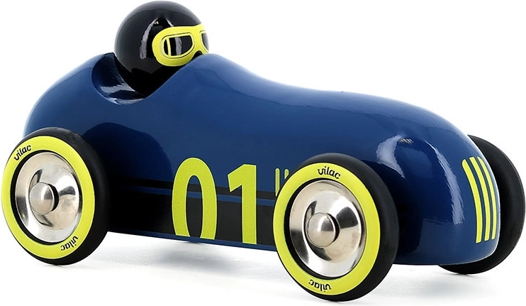 Vilac coche de madera Old Sport Compet azul oscuro
