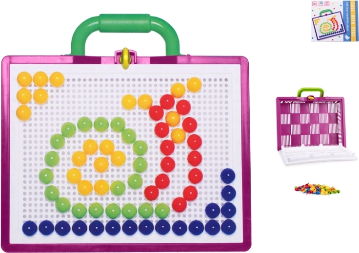 Set de mosaico con clavijas, 100 uds en maletín portátil