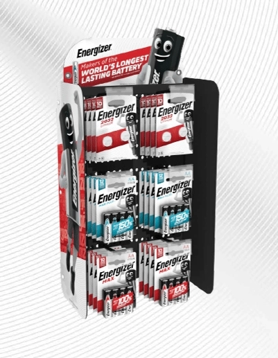 Soporte vertical Energizer 2×3 con gancho para colgar en barra