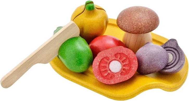 Set de verduras de madera para cortar PlanToys