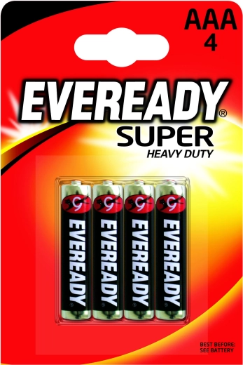 Energizer Eveready AAA R03 1,5 V pilas de zinc-cloruro, 4 uds.