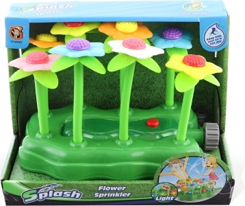 Fuente de flores de agua con iluminación