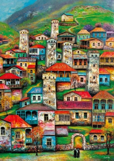 Puzle de precioso pueblo de 1000 piezas MAGNOLIA