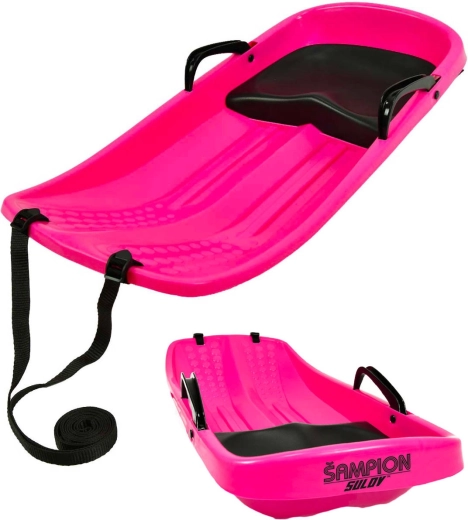 Sulov Extreme trineo infantil Šampion rosa oscuro con asiento y correa