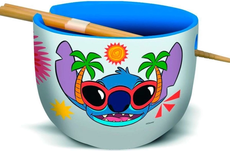 STOR cuenco de cerámica para ramen con palillos Stitch