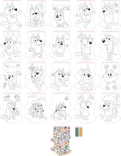 20 hojas para colorear Bluey