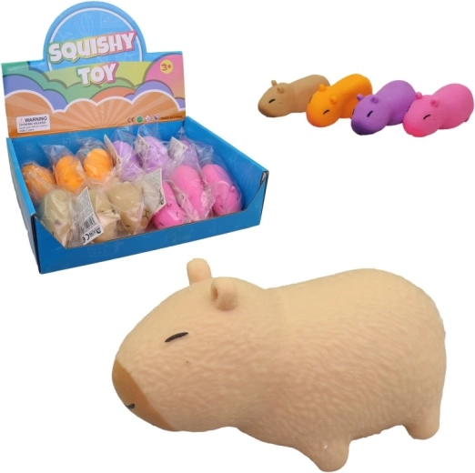 Juguete squishy de capibara en caja expositor (12 uds)
