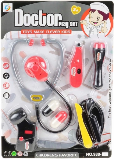 Set de doctor infantil con linterna 10 piezas