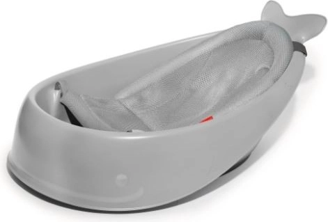 Bañera Skip Hop Moby con soporte ergonómico, 3 fases, gris