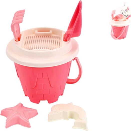Set rosa para la arena con cubo 18 × 26 cm