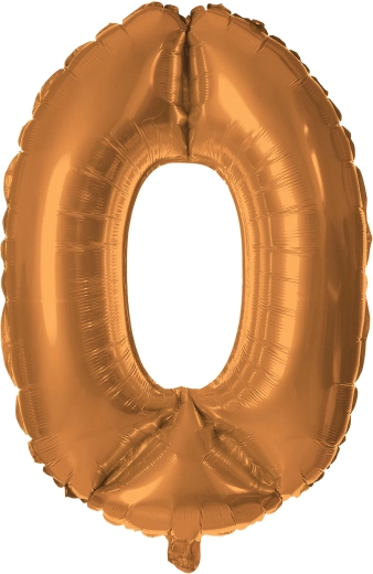 Globo de foil TORO número 0, 30 cm, bronce