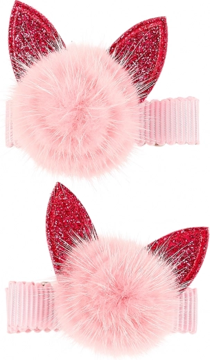 Horquillas para el pelo con pompones de gatito