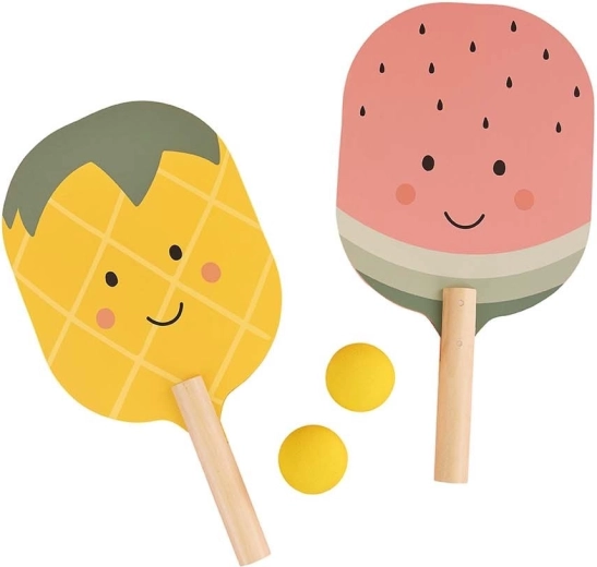 Dos raquetas alegres: piña y sandía