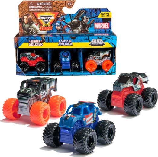 Monster Jam Mini Jams Marvel set de 3 cochecitos a escala 1:87 - 3 unidades