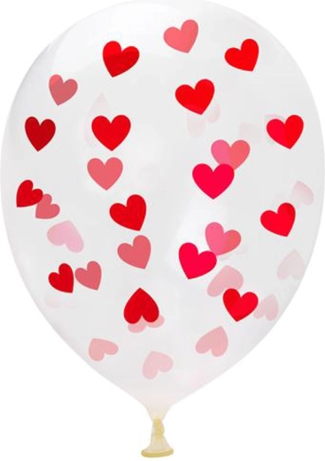 Globos TORO de 30 cm con impresión de corazones, 5 uds
