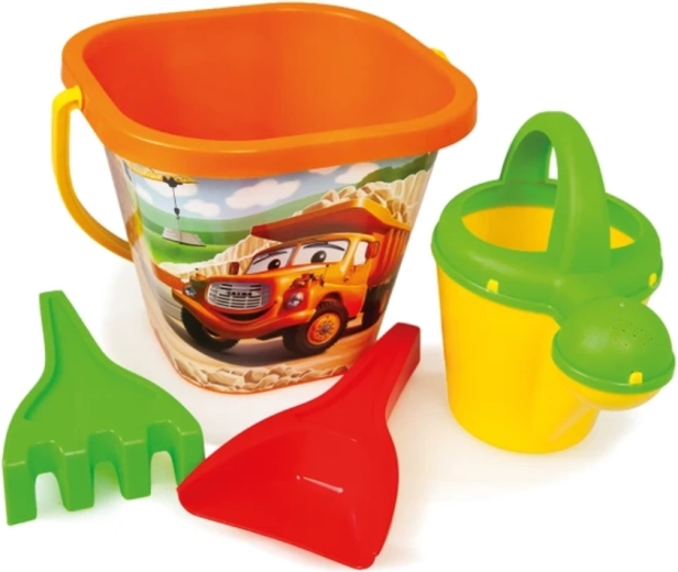 Set de arena Dino Tatra con cubo y regadera (4 piezas)