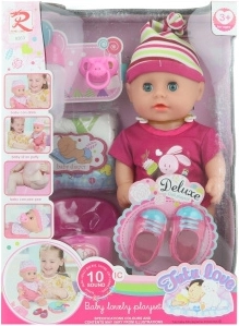 Muñeco bebé de 30 cm con sonidos y accesorios