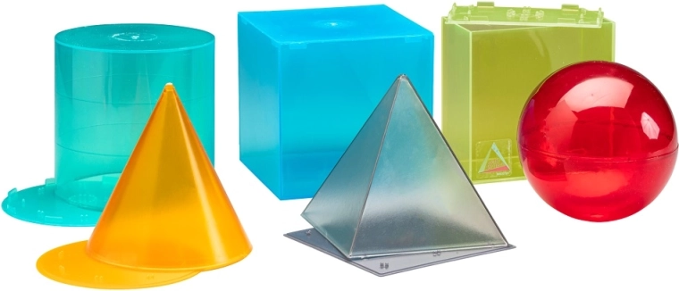 Juego transparente de cuerpos geométricos Wissner, 6 piezas