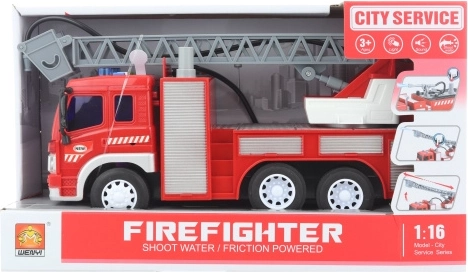 Camión de bomberos a pilas con luces, sonidos y chorro de agua