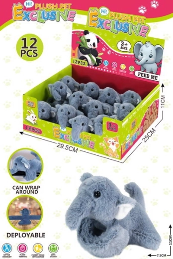 Pulsera de peluche con elefante 11 × 7,5 cm